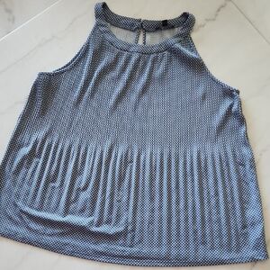 Adrianna Papell Blue Polka Dot Tank Top, Size XL